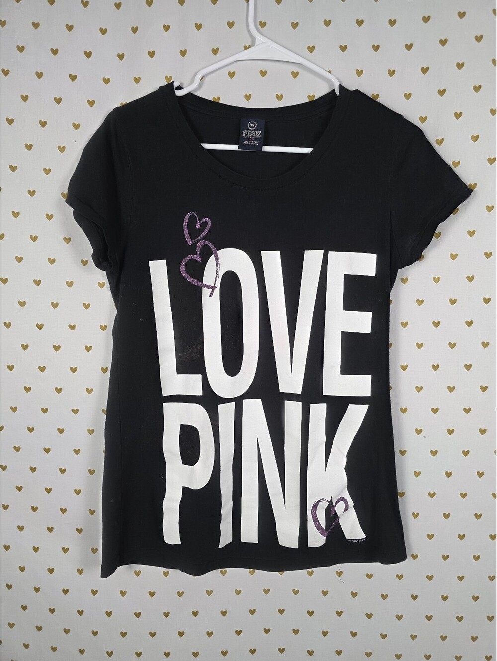 Victorias Secret PINK Vintage Love Logo Y2k Tee shirt  Large